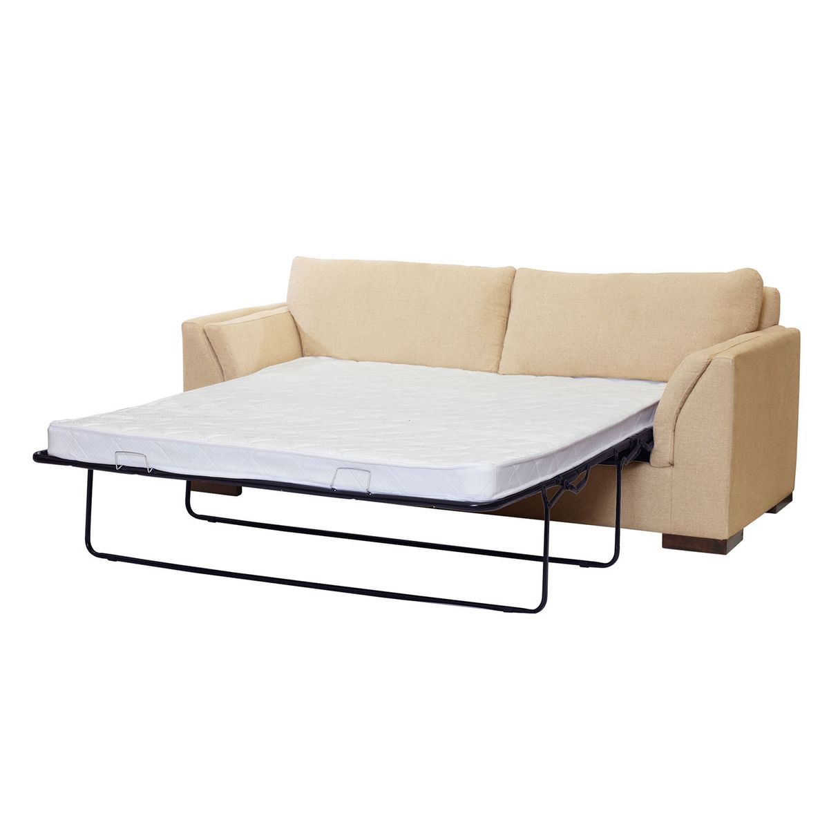 LATAM HOME - Sofá Cama Milan 3C Cuero Lino Natural Con Asiento de Resortes Pocket