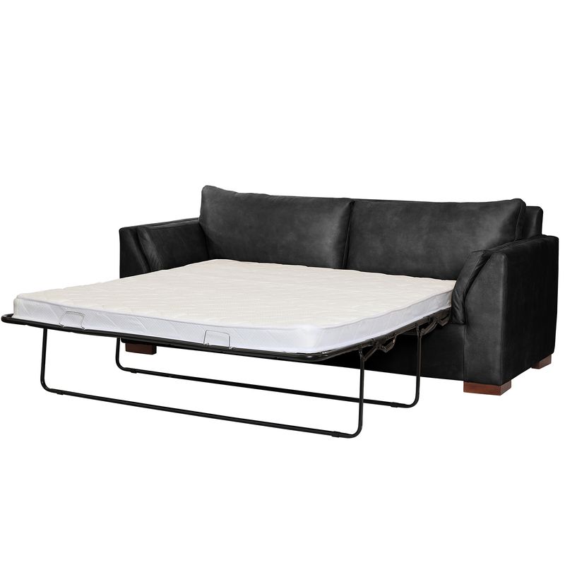 LATAM HOME - Sofá Cama Milan 2 Plazas Cuero Kentucky Negro
