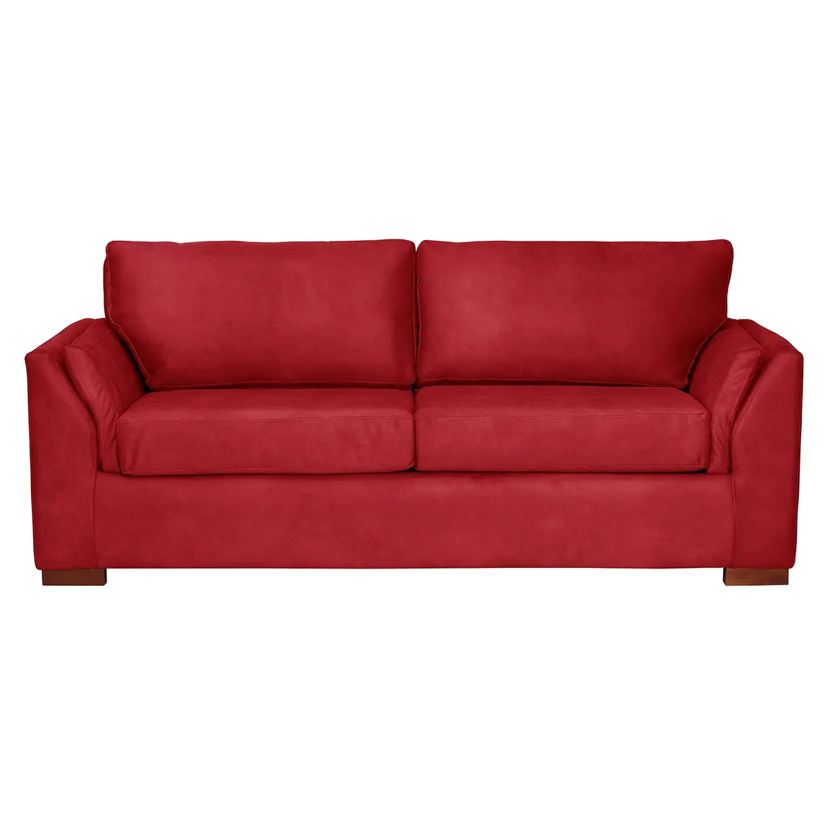 LATAM HOME - Sofá Cama Milan 3C Cuero Kentucky Rojo Con Asiento de Resortes Pocket