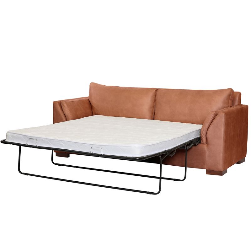 LATAM HOME - Sofá Cama Milan 2 Plazas Cuero Kentucky Cafe Claro
