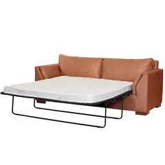 LATAM HOME - Sofá Cama Milan 2 Plazas Cuero Kentucky Cafe Claro