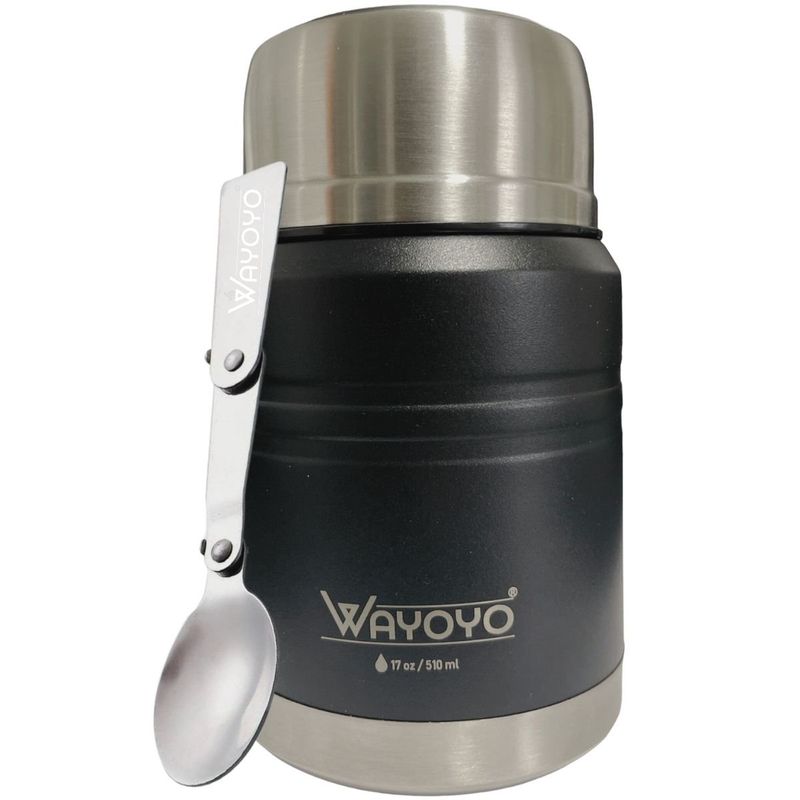 WAYOYO - Tarro Termo Comida Acero Inoxidable Wayoyo 510 Ml Negro - Negro