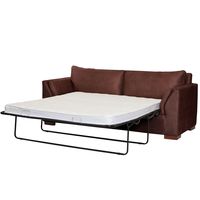 Sofá Cama Milan 3C Cuero Kentucky Cafe Moro Con Asiento de Resortes Pocket