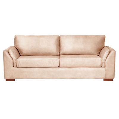 Imagen 2 del producto Sofá Cama Milan 3C Cuero Kentucky Beige Con Asiento de Resortes Pocket
