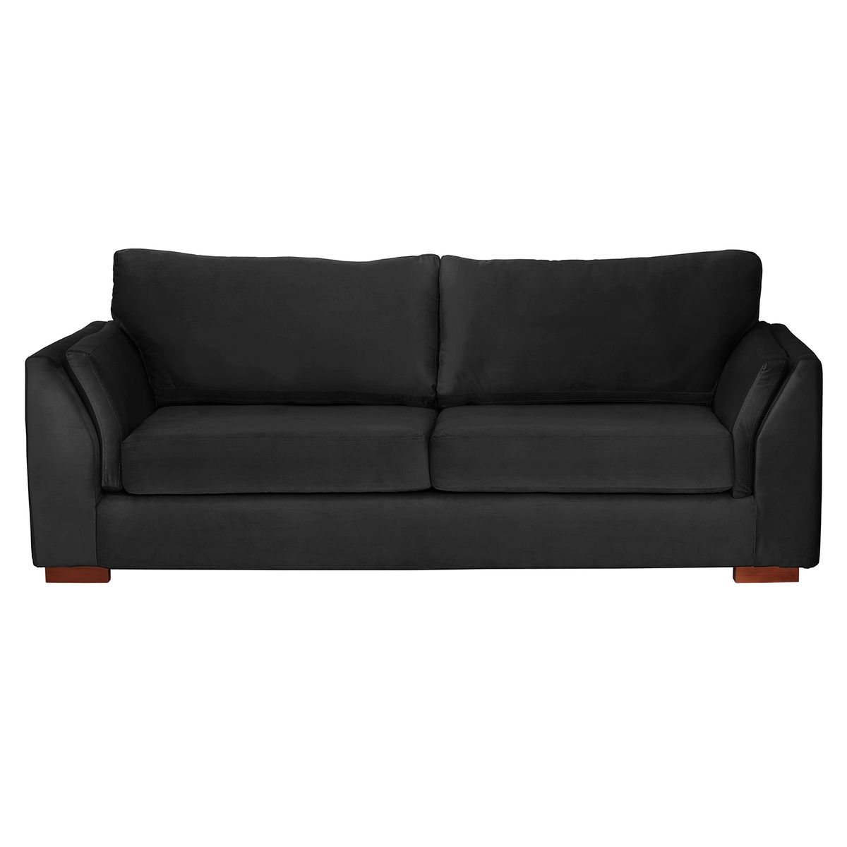 LATAM HOME - Sofá Cama Milan 3C Tela Felpa Negro Con Asiento de Resortes Pocket