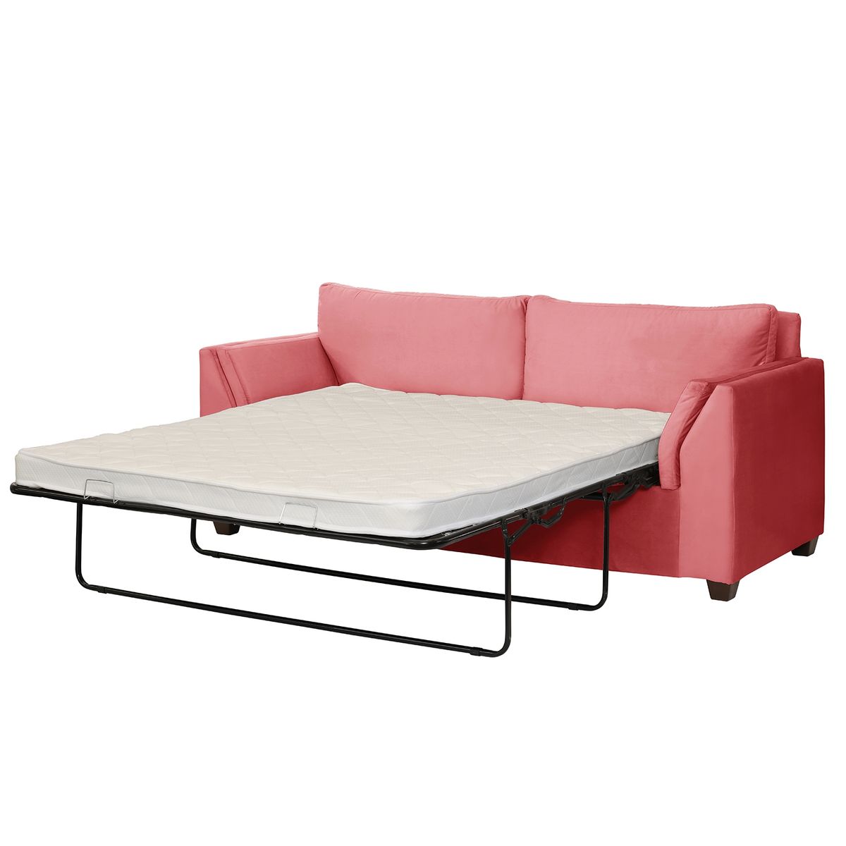 LATAM HOME - Sofá Cama Milan 3C Tela Felpa Palo Rosa Con Asiento de Resortes Pocket