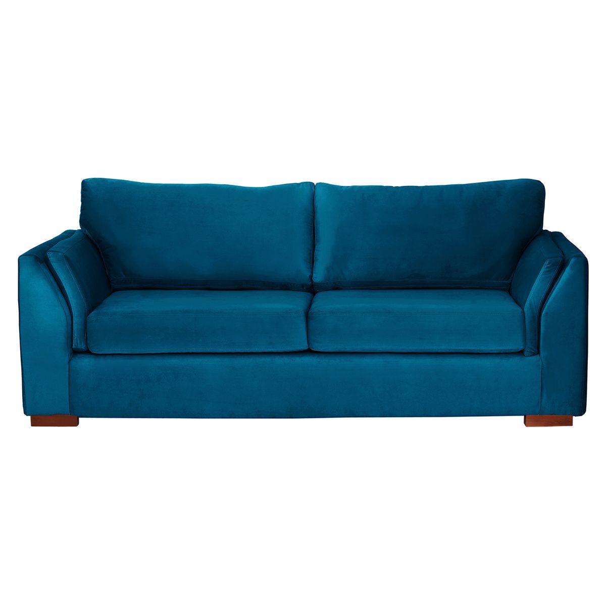 LATAM HOME - Sofá Cama Milan 3C Tela Velvet Azul Petroleo Con Asiento de Resortes Pocket