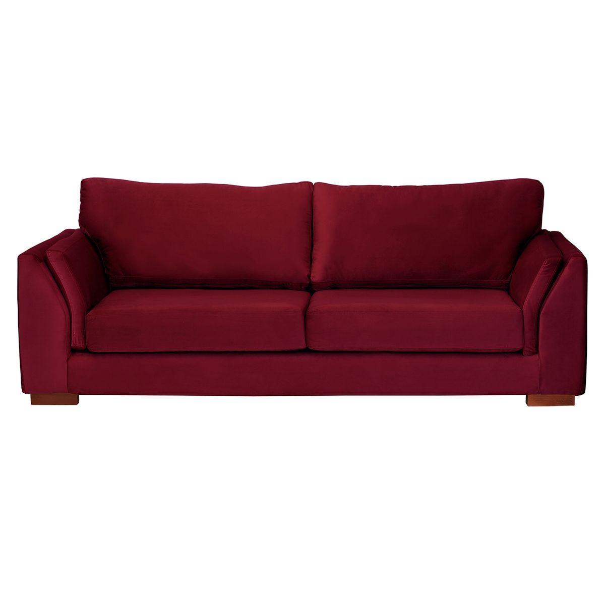 LATAM HOME - Sofá Cama Milan 3C Tela Velvet Burdeo Con Asiento de Resortes Pocket