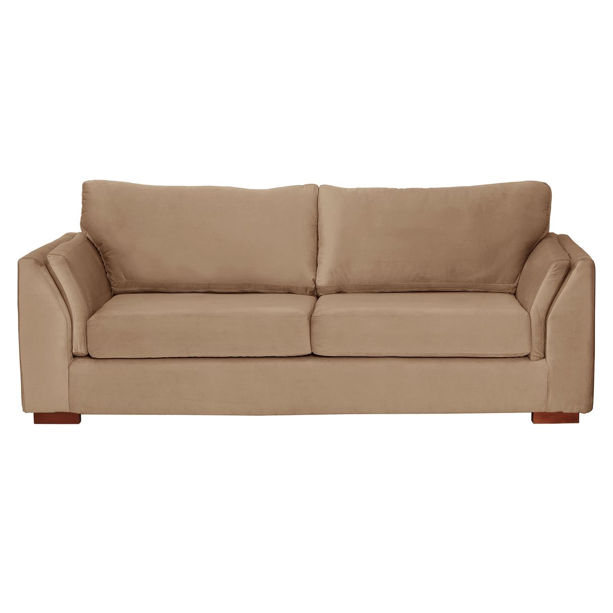 LATAM HOME - Sofá Cama Milan 3C Tela Velvet Beige Con Asiento de Resortes Pocket