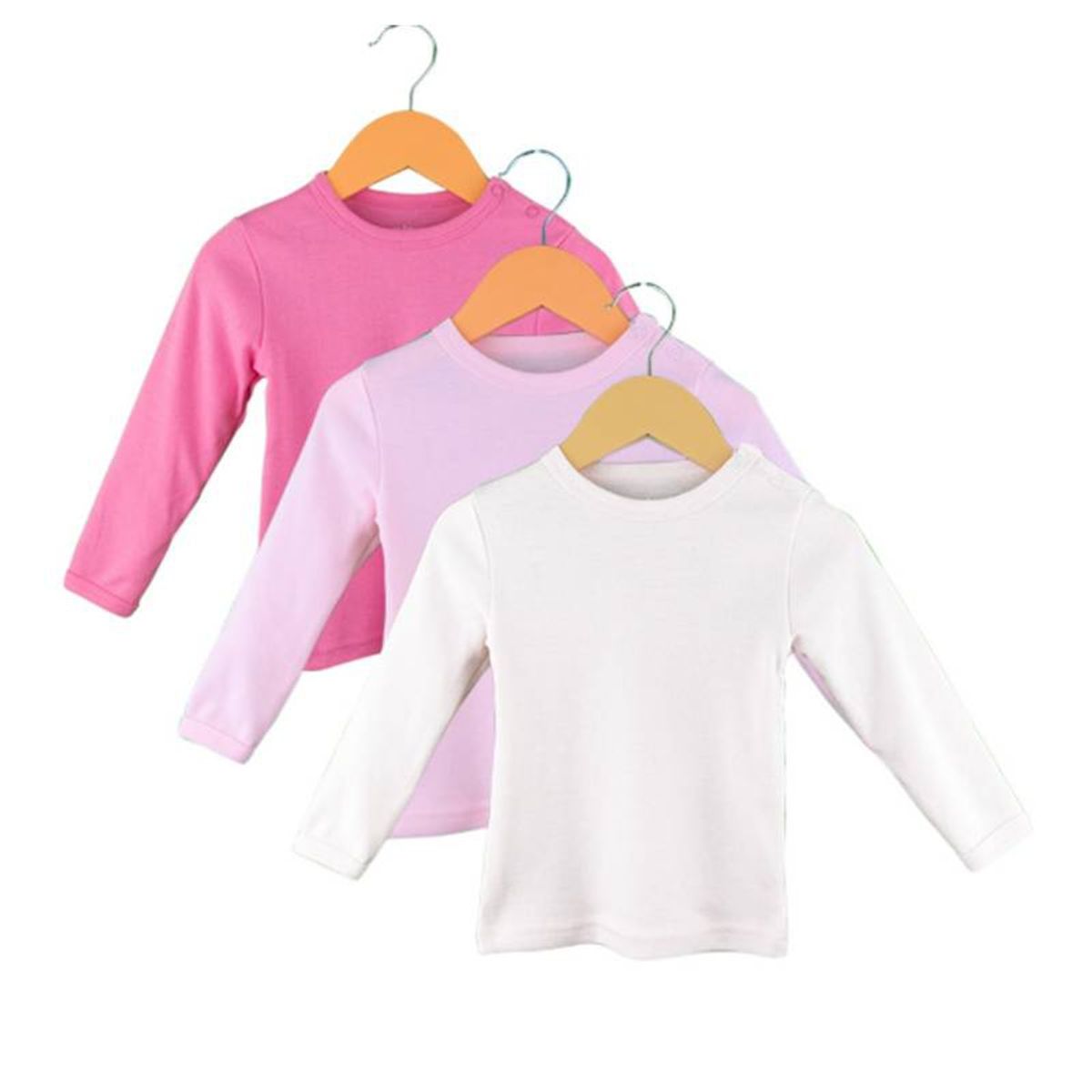 EVERSO - Pack 3 Camiseta Niña Con Polar, Cuello Redondo