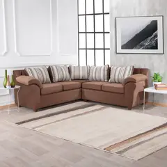 MUEBLES MPR - Sofá Seccional Cattaleya Felpa Café