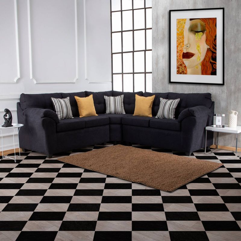 MUEBLES MPR - Sofá Seccional New Alerce Lino Negro