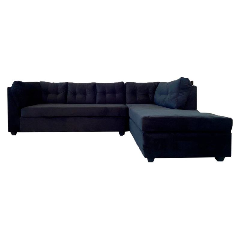 MUEBLES MPR - Sofá Secc New Journey Felpa Negro Derecho