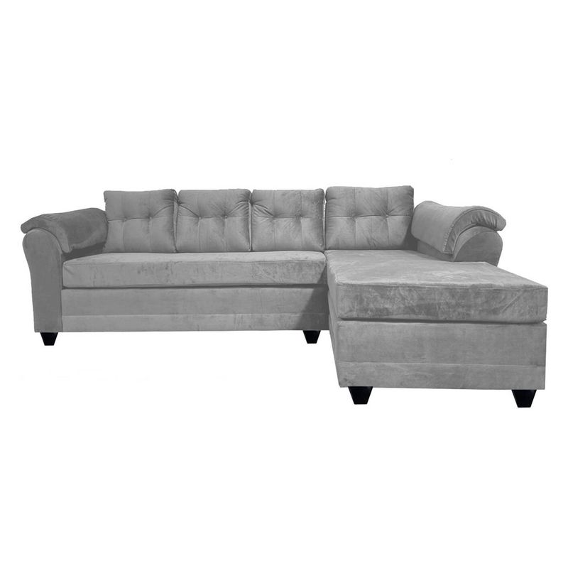 MUEBLES MPR - Sofá Secc Journey Felpa Gris Derecho