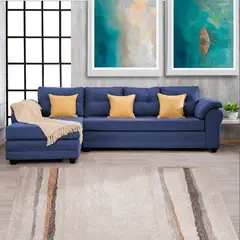 MUEBLES MPR - Sofá Secc Journey Lino Azul Izquierdo