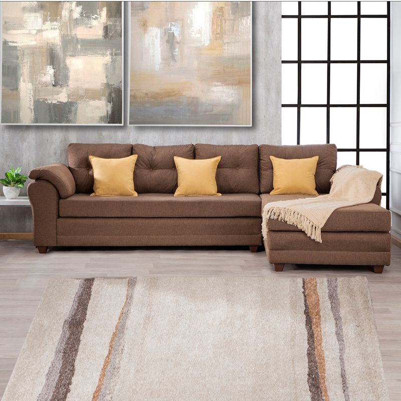 MUEBLES MPR - Sofá Secc Journey Tela Café derecho
