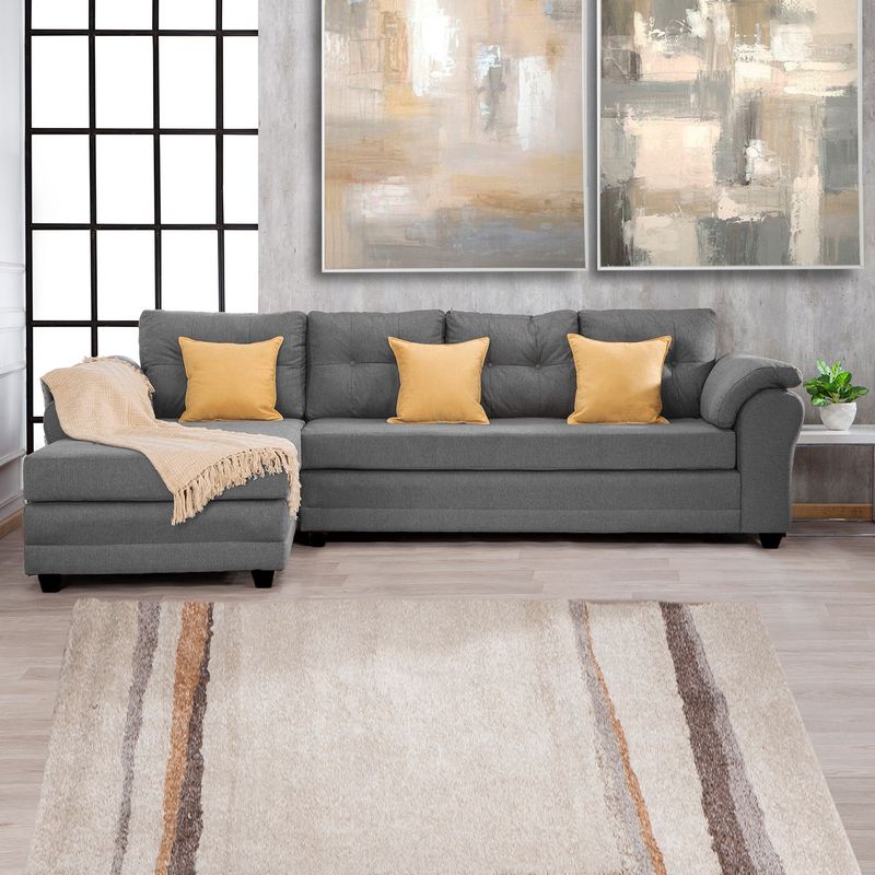 MUEBLES MPR - Sofá Seccional Journey Tela Gris Izquierdo