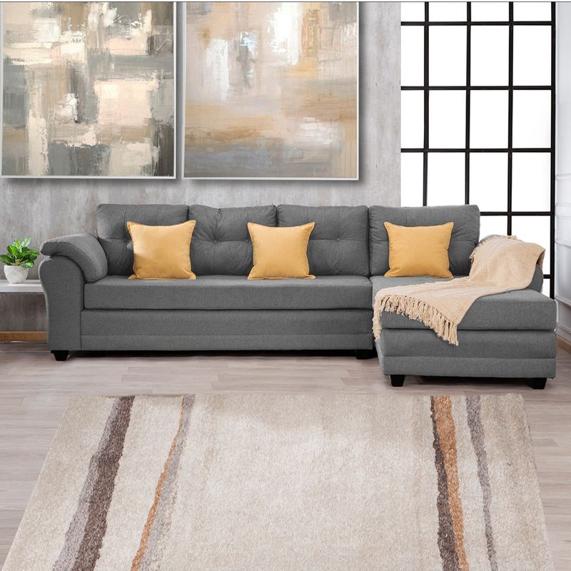 MUEBLES MPR - Sofá Seccional Journey Tela Gris Derecho