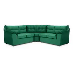 MUEBLES MPR - Sofá Seccional Alerce Felpa Verde Esmeralda