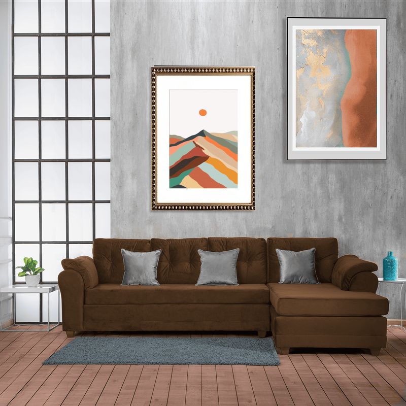 MUEBLES MPR - Sofá Secc Journey Felpa Café Derecho