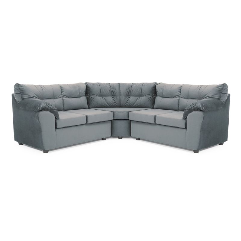 MUEBLES MPR - Sofá Seccional Alerce Felpa Gris