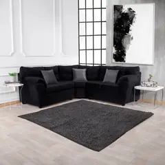 MUEBLES MPR - Sofá Seccional Alerce Felpa Negro
