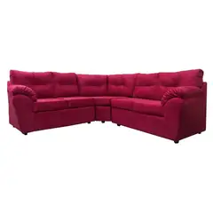 MUEBLES MPR - Sofá Seccional Alerce Felpa Rojo