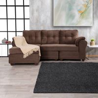 Sofá Seccional Intercambiable Queen Felpa Café