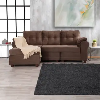 MUEBLES MPR - Sofá Seccional Intercambiable Queen Felpa Café