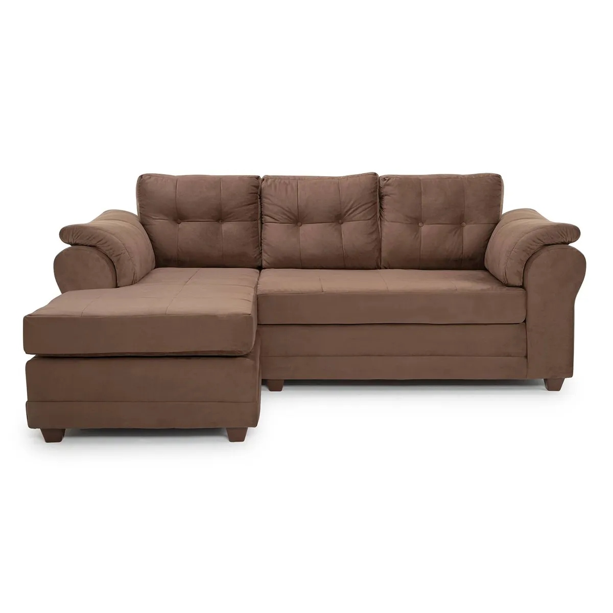 MUEBLES MPR - Sofá Seccional Intercambiable Queen Felpa Café