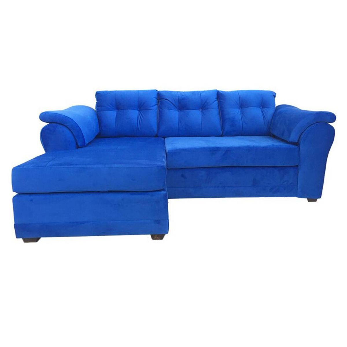 MUEBLES MPR - Sofá Secc Intercambiable Queen Felpa Azul