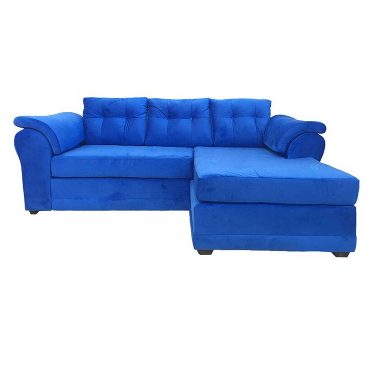 MUEBLES MPR - Sofá Secc Intercambiable Queen Felpa Azul