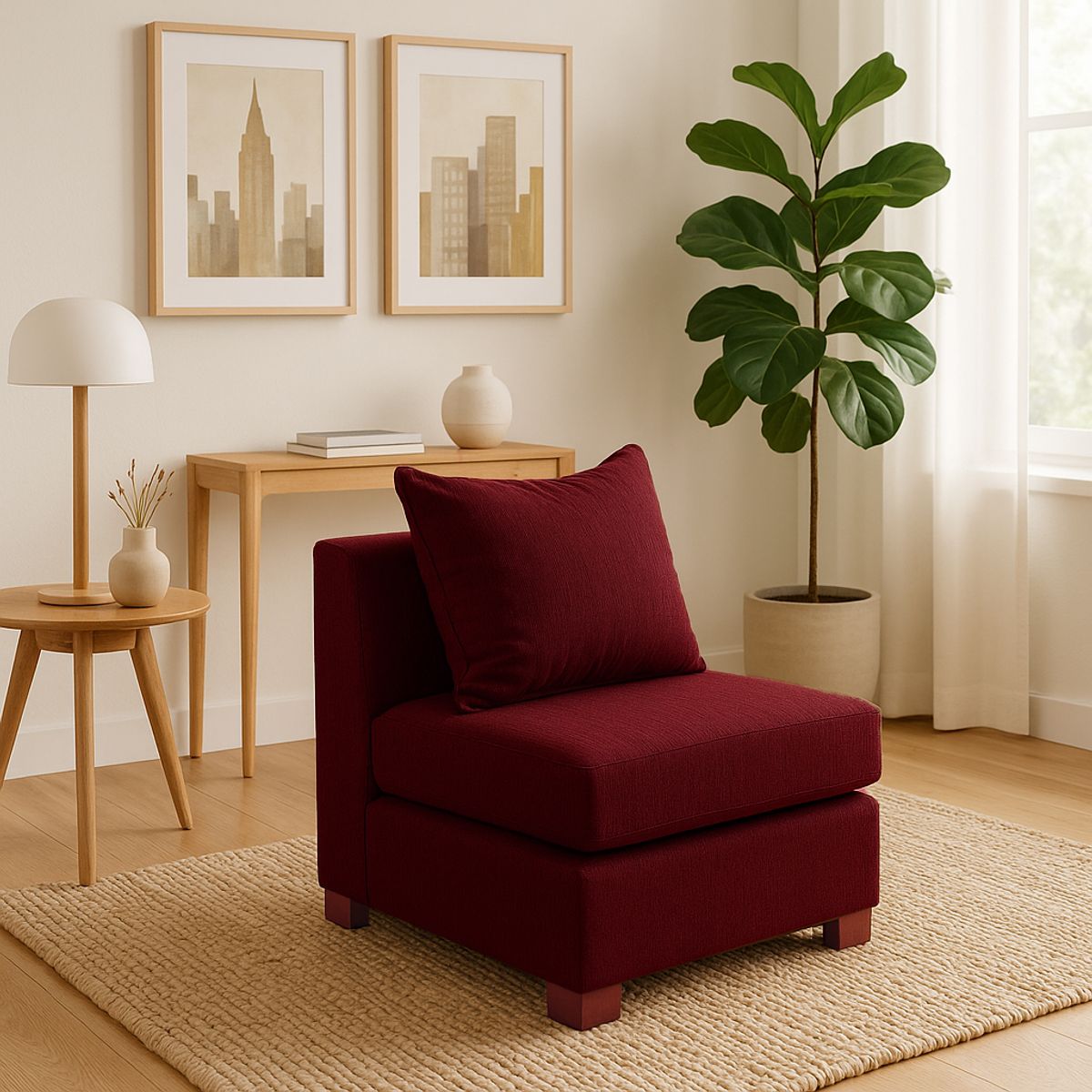 DKORA - Sofá 1 cuerpo Evans Rojo