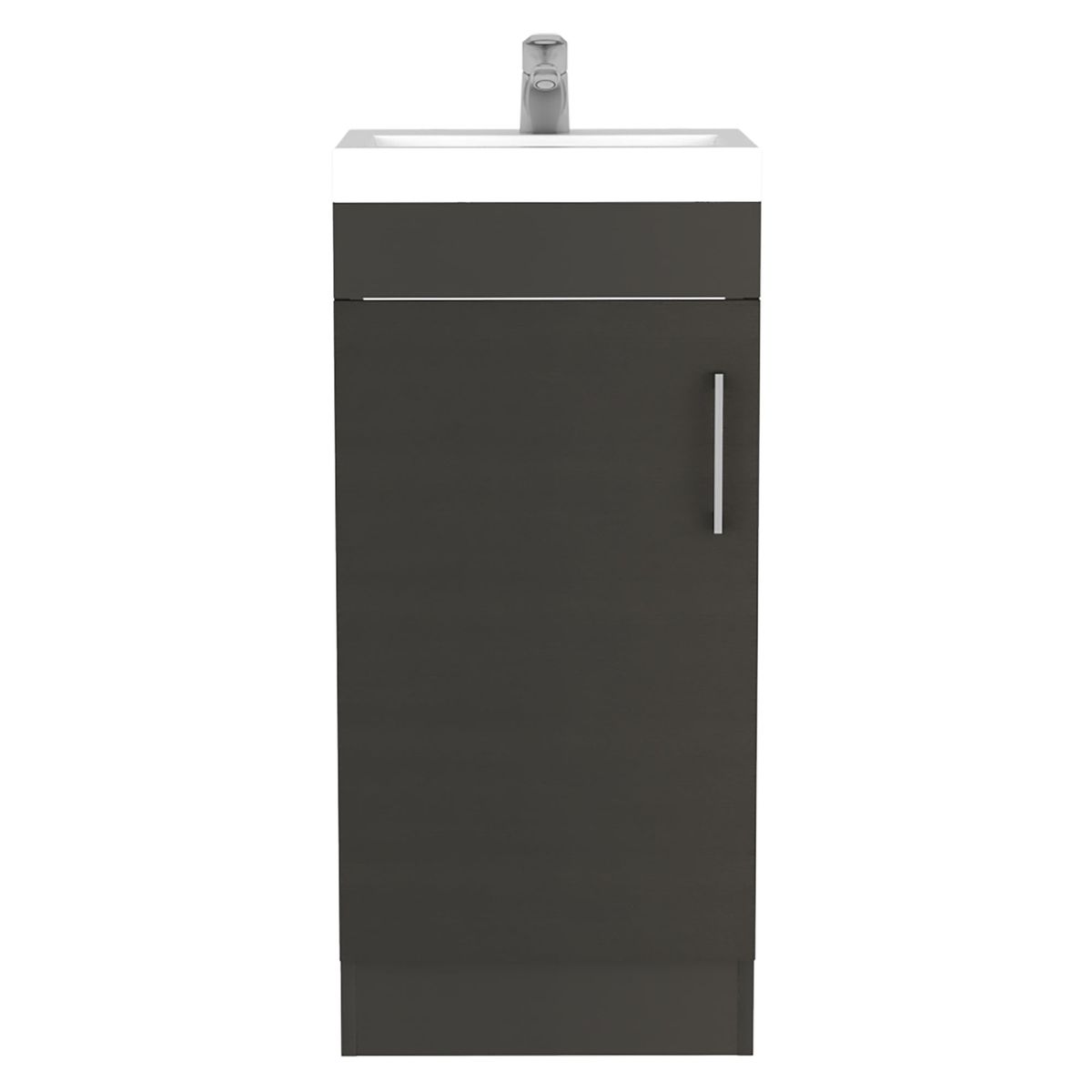FMFURNITURE - Mueble Vanitorio 1 Puerta - Negro 88x40x33 cm