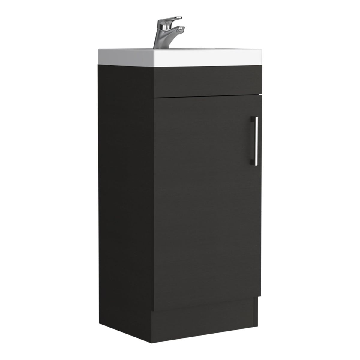 FMFURNITURE - Mueble Vanitorio 1 Puerta - Negro 88x40x33 cm