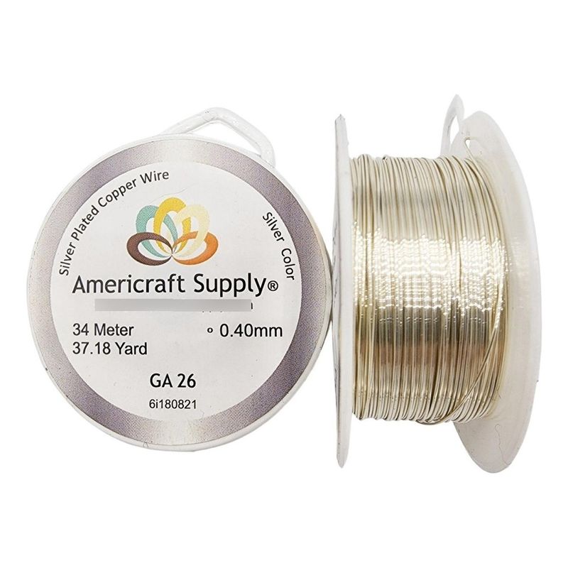 GENERICO - Alambre Para Bisutería Americraft Supply Calibre 26 - Plateado