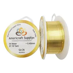 GENERICO - Alambre Para Bisutería Americraft Supply Calibre 26 - Dorado