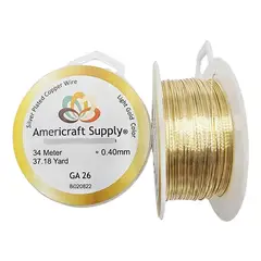 GENERICO - Alambre Para Bisutería Americraft Supply Calibre 26 - Dorado