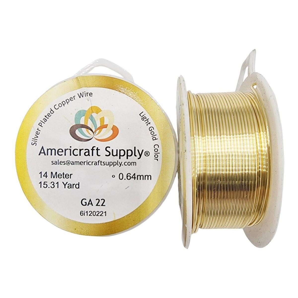 GENERICO - Alambre Para Bisutería Americraft Supply Calibre 22 - Dorado