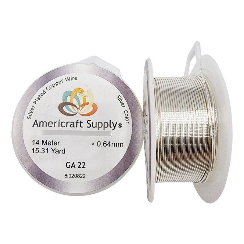 GENERICO - Alambre Para Bisutería Americraft Supply Calibre 22 - Plateado