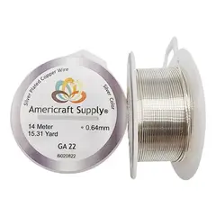 GENERICO - Alambre Para Bisutería Americraft Supply Calibre 22 - Plateado