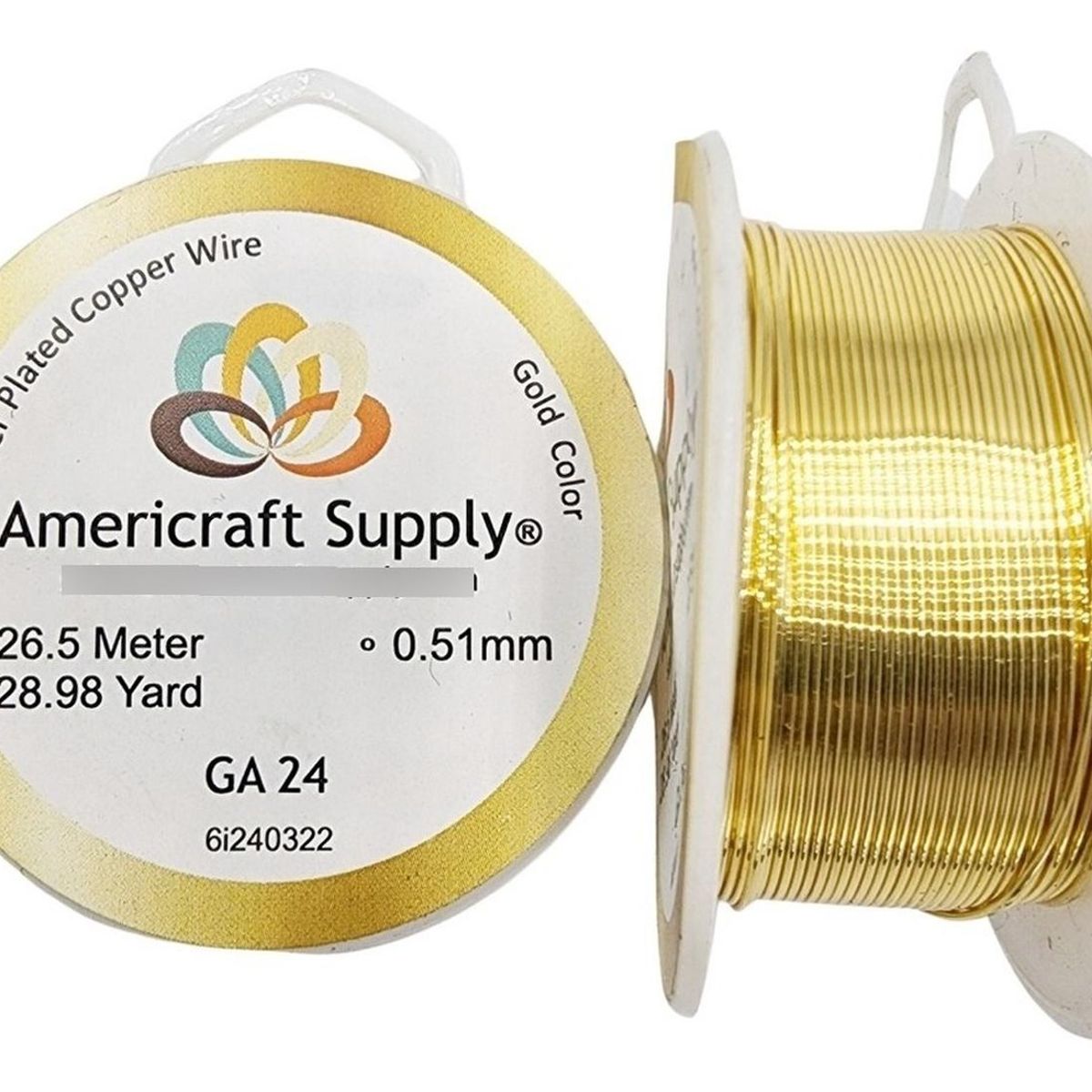 GENERICO - Alambre Para Bisutería Americraft Supply Calibre 24 - Dorado