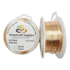GENERICO - Alambre Para Bisutería Americraft Supply Calibre 24 - Rosa
