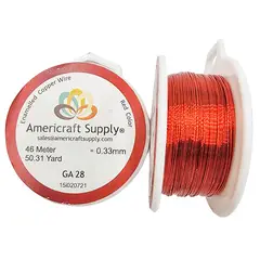 GENERICO - Alambre Para Bisutería Americraft Supply Calibre 28 Colores - Rojo