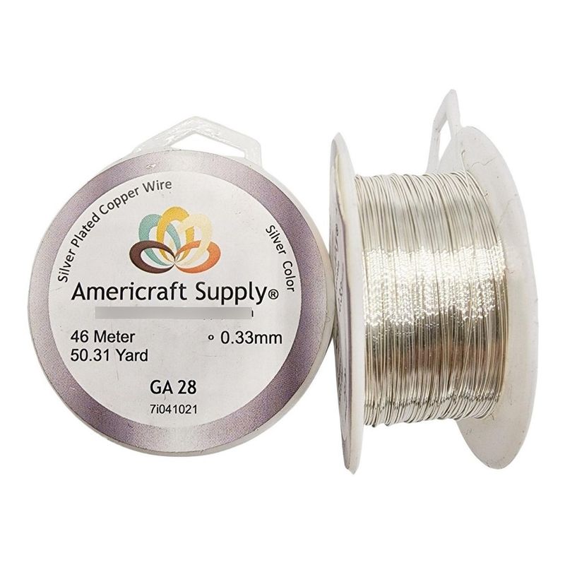 GENERICO - Alambre Para Bisutería Americraft Supply Calibre 28 - Plateado