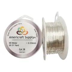 GENERICO - Alambre Para Bisutería Americraft Supply Calibre 28 - Plateado