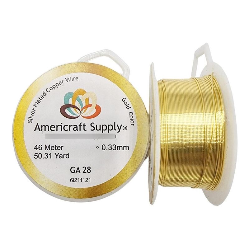 GENERICO - Alambre Para Bisutería Americraft Supply Calibre 28 - Dorado