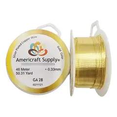 GENERICO - Alambre Para Bisutería Americraft Supply Calibre 28 - Dorado