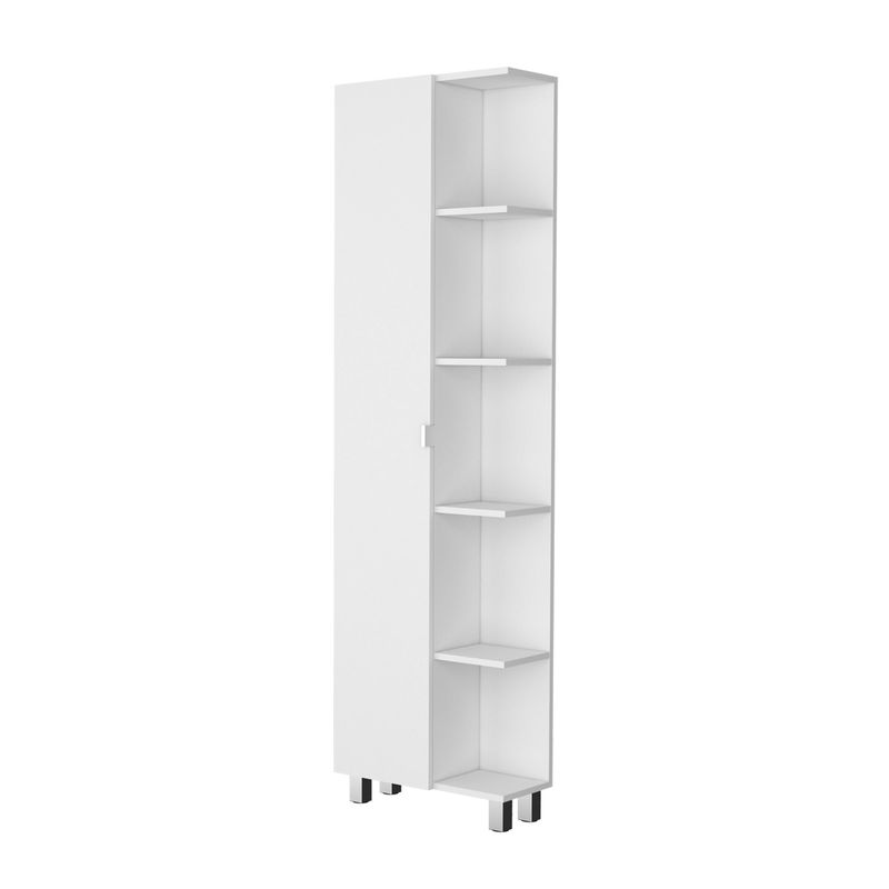 FMFURNITURE - Estante Organizador Baño 9 Repisas - Blanco 178x51.2x21.5 cm