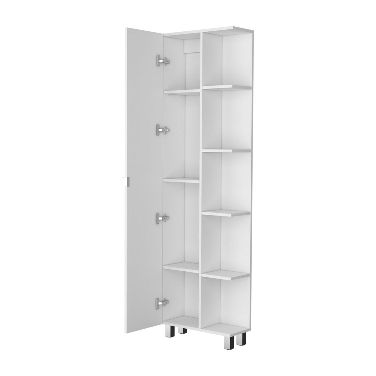 FMFURNITURE - Estante Organizador Baño 9 Repisas - Blanco 178x51.2x21.5 cm